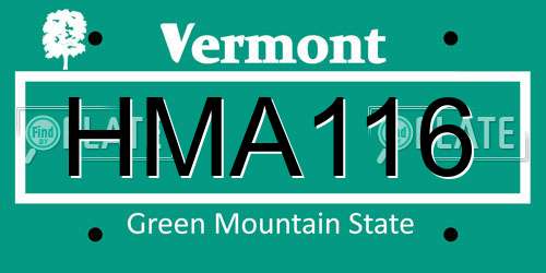 HMA116 Vermont License Plate