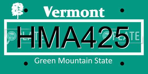 HMA425 Vermont License Plate