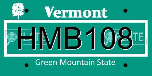 HMB108 Vermont License Plate