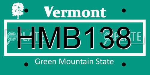 HMB138 Vermont License Plate