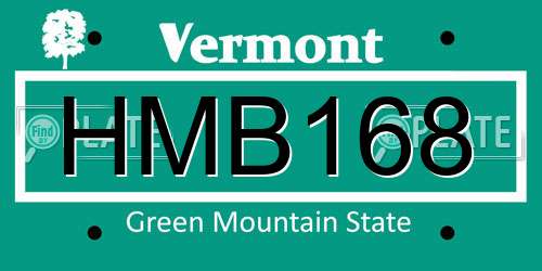 HMB168 Vermont License Plate
