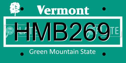 HMB269 Vermont License Plate