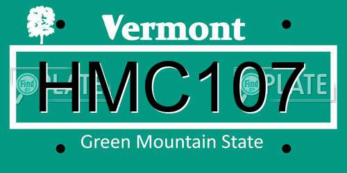 HMC107 Vermont License Plate