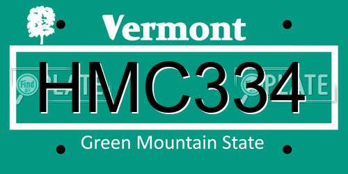 HMC334 Vermont License Plate