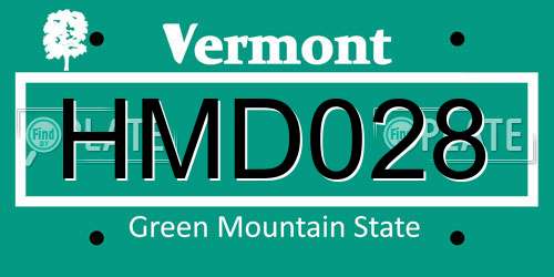HMD028 Vermont License Plate