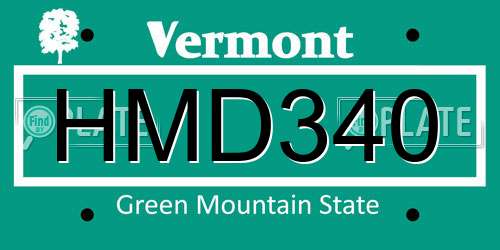 HMD340 Vermont License Plate