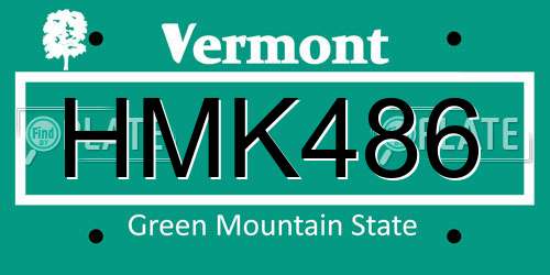 HMK486 Vermont License Plate