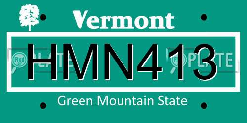 HMN413 Vermont License Plate