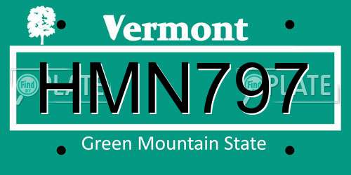 HMN797 Vermont License Plate