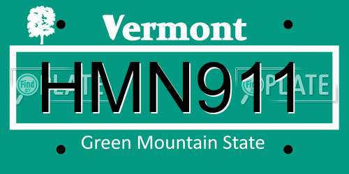 HMN911 Vermont License Plate