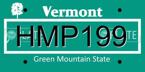 HMP199 Vermont License Plate