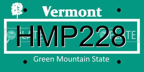 HMP228 Vermont License Plate