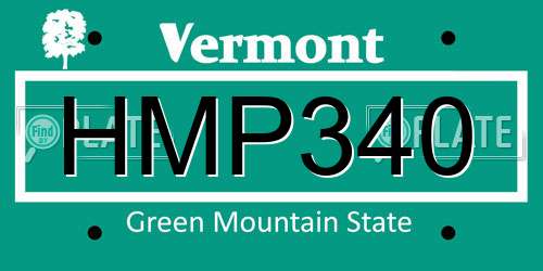 HMP340 Vermont License Plate