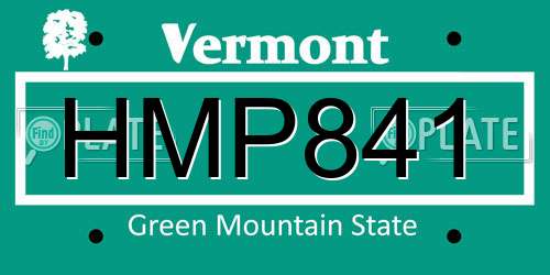 HMP841 Vermont License Plate