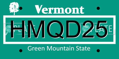HMQD25 Vermont License Plate