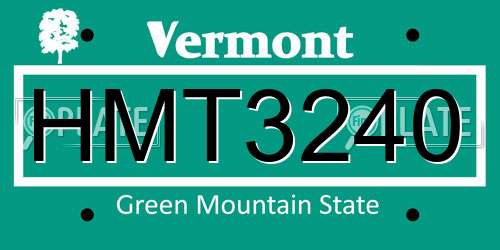HMT3240 Vermont License Plate