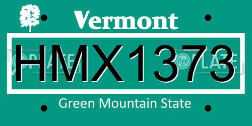 HMX1373 Vermont License Plate