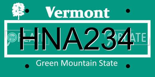 HNA234 Vermont License Plate