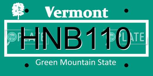 HNB110 Vermont License Plate