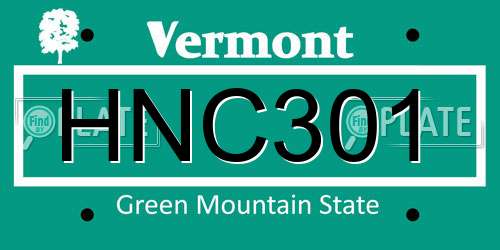 HNC301 Vermont License Plate
