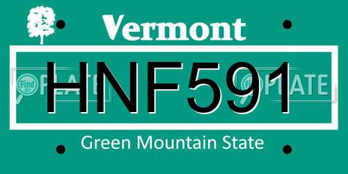 HNF591 Vermont License Plate