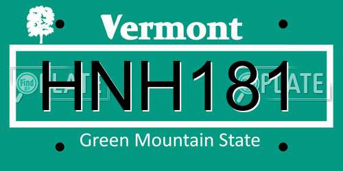 HNH181 Vermont License Plate