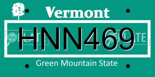HNN469 Vermont License Plate