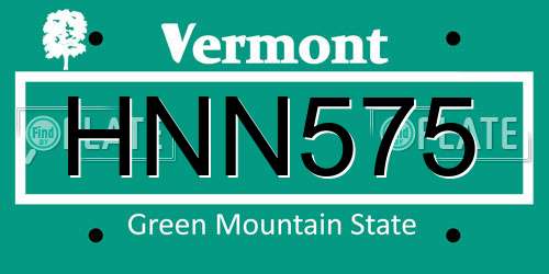 HNN575 Vermont License Plate