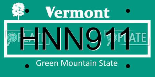 HNN911 Vermont License Plate