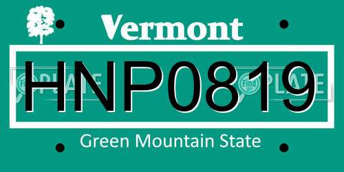 HNP0819 Vermont License Plate