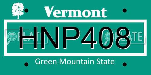 HNP408 Vermont License Plate