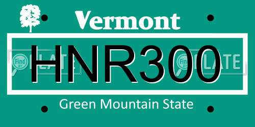 HNR300 Vermont License Plate
