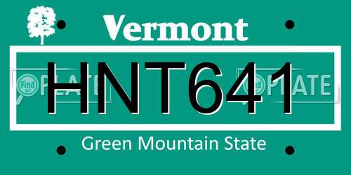 HNT641 Vermont License Plate