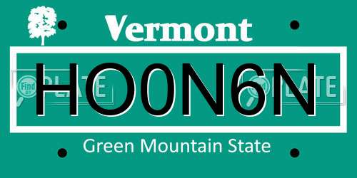 HO0N6N Vermont License Plate