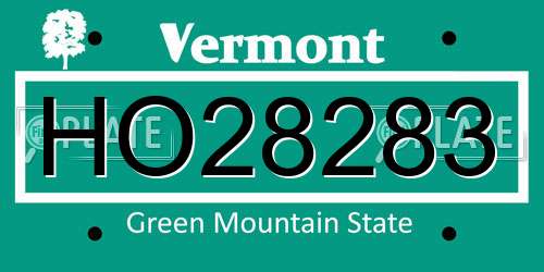 HO28283 Vermont License Plate