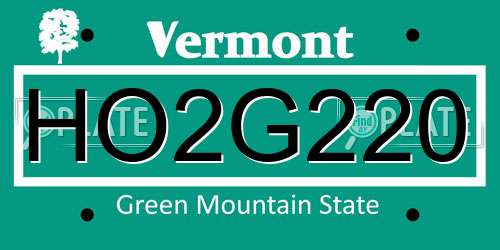 HO2G220 Vermont License Plate
