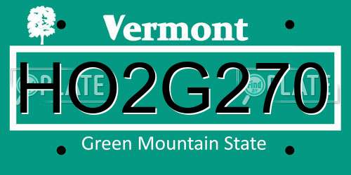 HO2G270 Vermont License Plate
