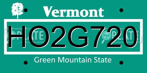 HO2G720 Vermont License Plate