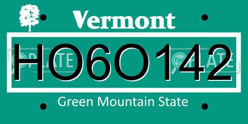 HO6O142 Vermont License Plate