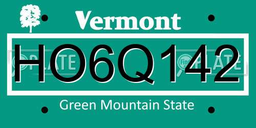HO6Q142 Vermont License Plate