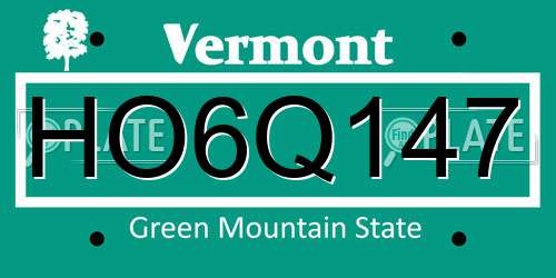 HO6Q147 Vermont License Plate