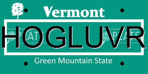 HOGLUVR Vermont License Plate