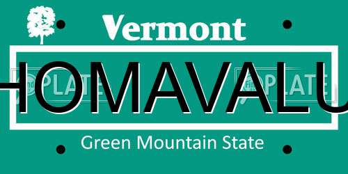 HOMAVALU Vermont License Plate