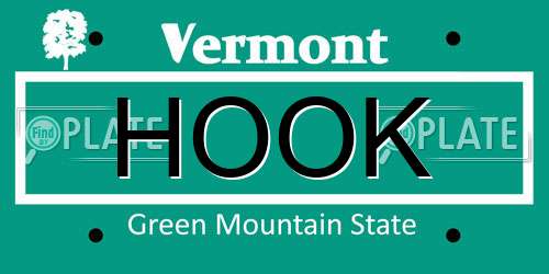 HOOK Vermont License Plate