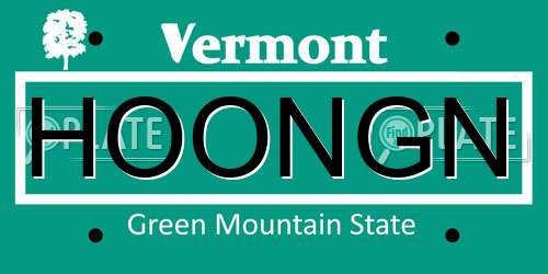 HOONGN Vermont License Plate