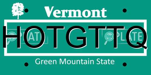 HOTGTTQ Vermont License Plate