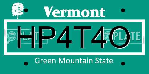 HP4T4O Vermont License Plate