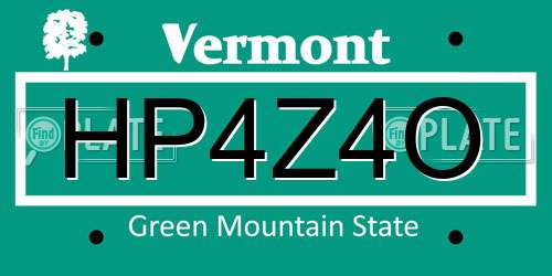 HP4Z4O Vermont License Plate