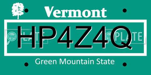 HP4Z4Q Vermont License Plate