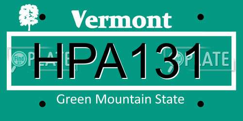 HPA131 Vermont License Plate